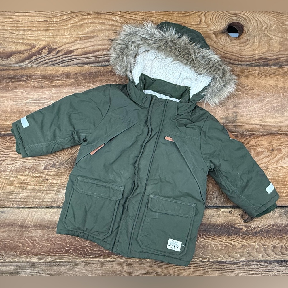 H&M Olive Green Jacket with Sherpa Lining